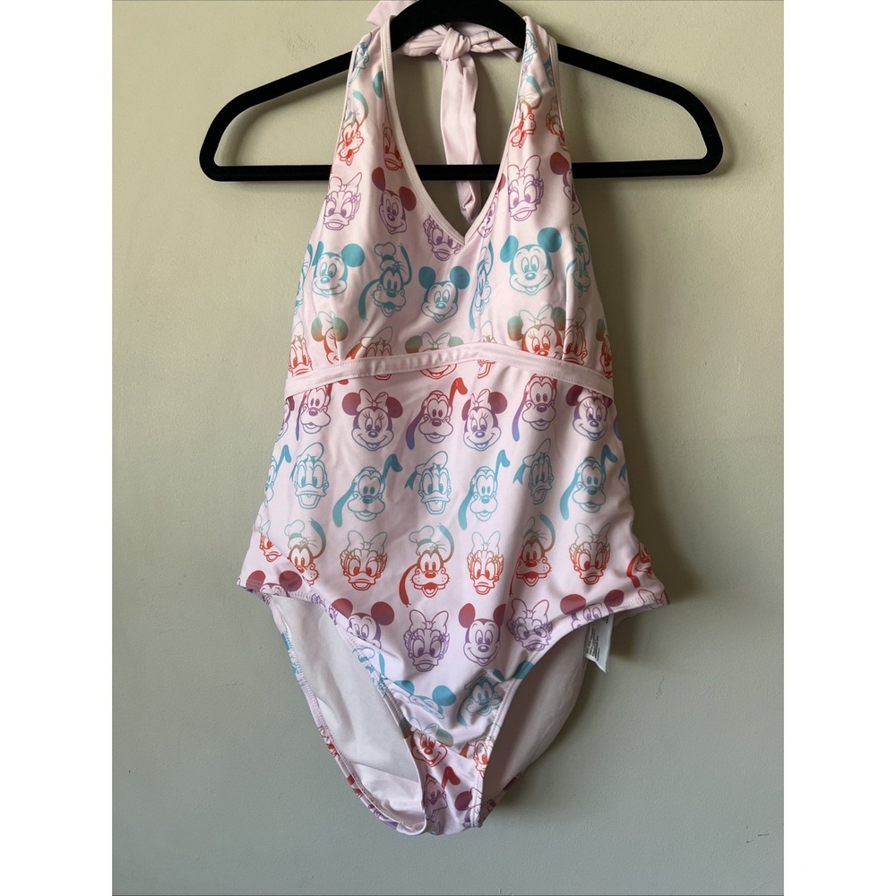 Disney Swimsuit Womens Size XL Minnie Mouse Tropical One Piece Multicolor